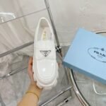Prada Monolith Brushed Leather Loafers White 2De129 B4L F0009 - Image 3