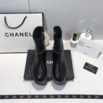 Chanel Ankle Boots With Side Zip Chain Black - Image 3