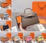 Hermes Mini Kelly Bag Silver Hardware Black 20Cm - Image 3