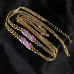 Chanel CC Pendant Necklace With Gold Metal In Pink - Image 2