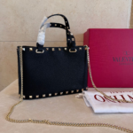 [Super Vip 1:1] Valentino Garavani Mini Rockstud Tote Bag Black 23Cm 7W2P0AT0VSH0NO - Image 3