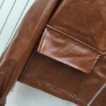 Miumiu Crop Top Jacket Brown Leather - Image 4