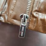 Miumiu Crop Top Jacket Brown Leather - Image 7