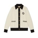 Gucci Knit Cotton Wool Cardigan With Patch Beige