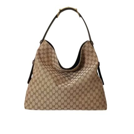 Gucci Beatrix Large Tote Bag Brown And Beige Gg Canvas 40Cm