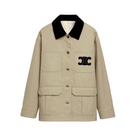 Celine Corduroy Lapel Jacket Beige